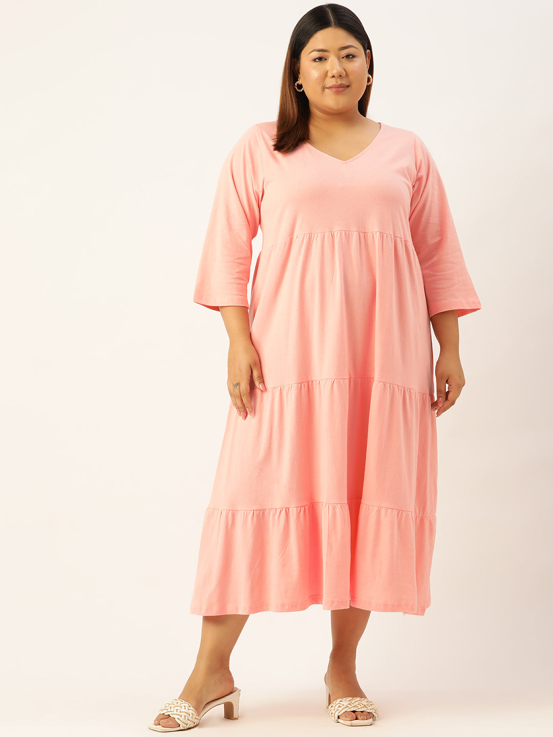 Plus Size Knitted A-Line Dress