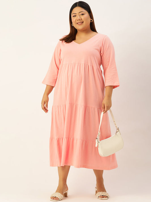 Plus Size Knitted A-Line Dress