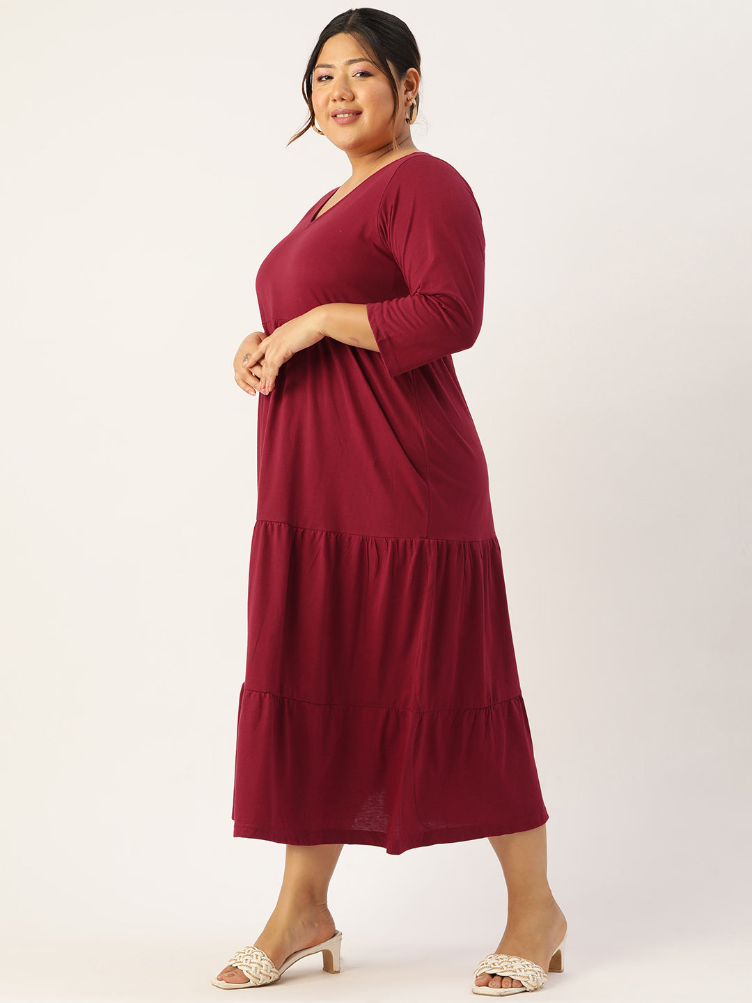 Plus Size Knitted A-Line Dress