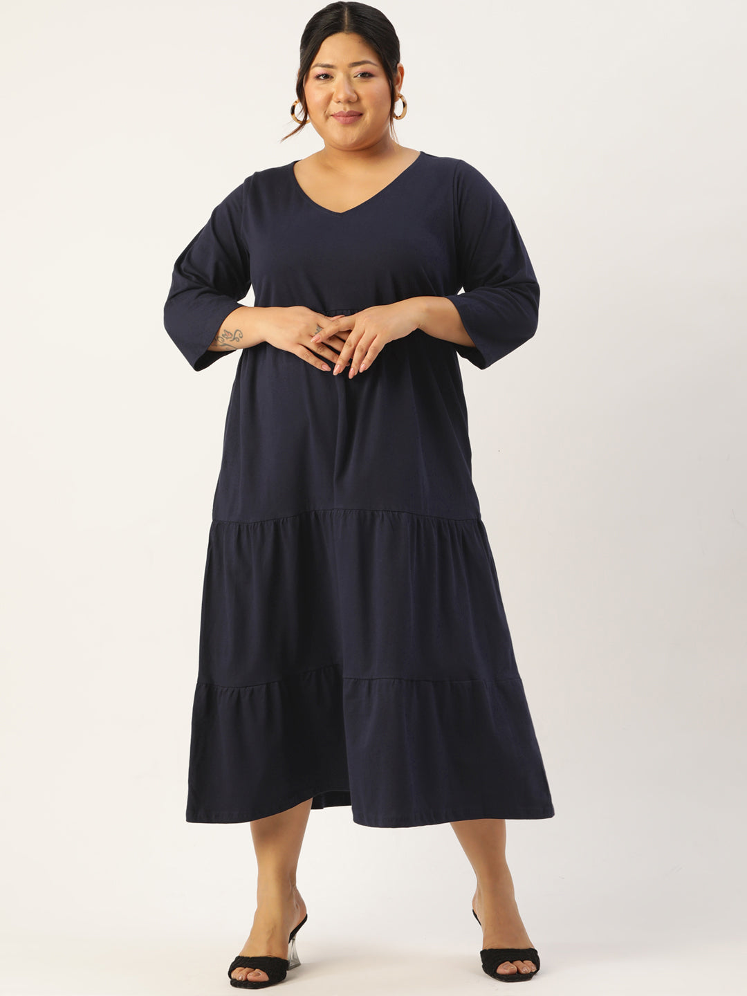 Plus Size Knitted A-Line Dress