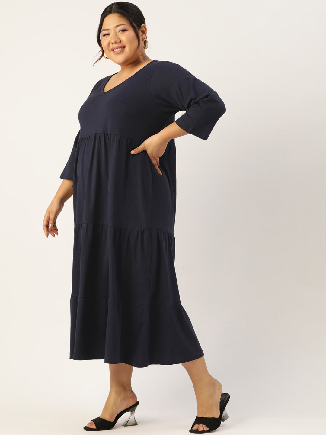 Plus Size Knitted A-Line Dress