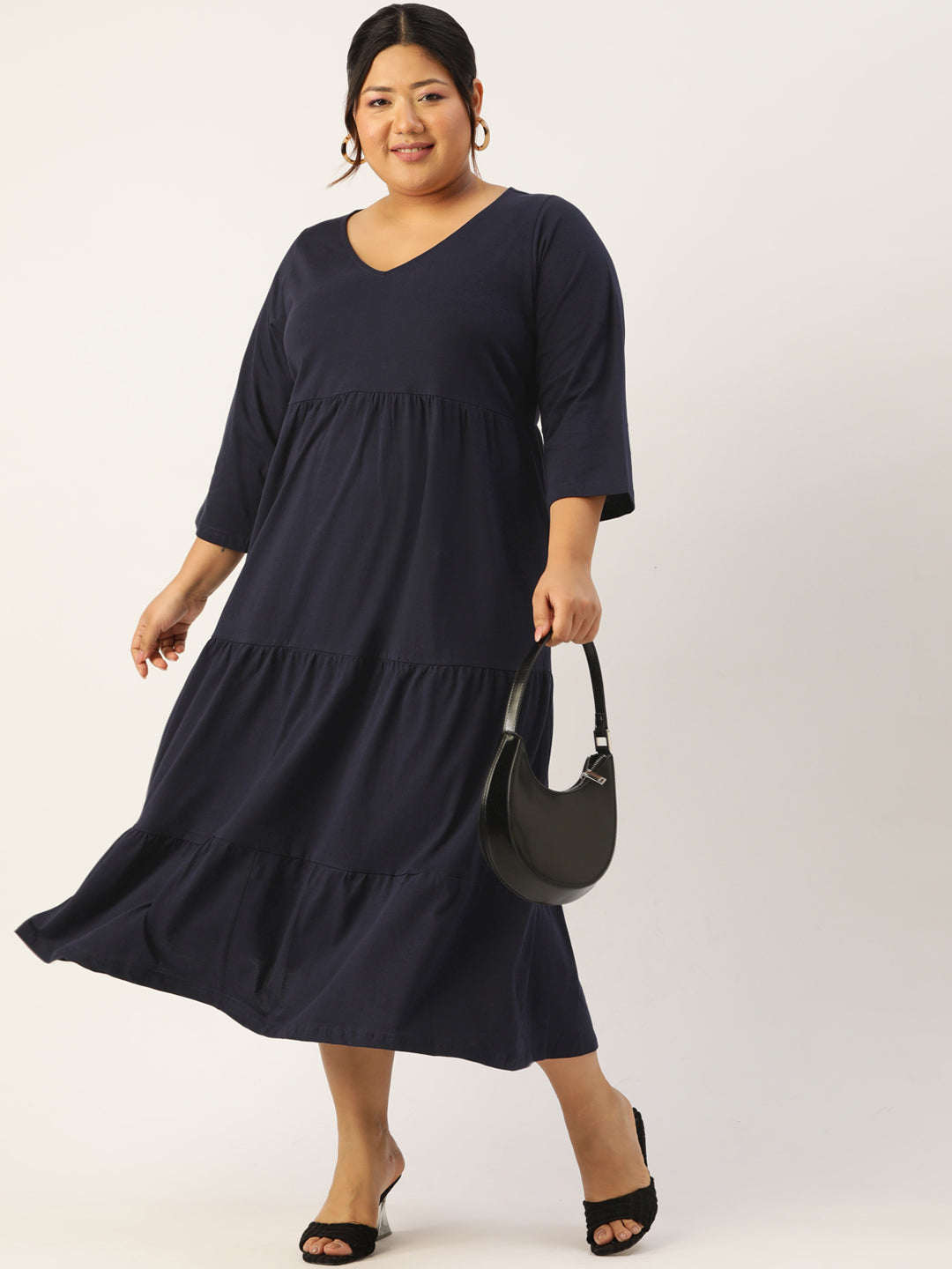 Plus Size Knitted A-Line Dress