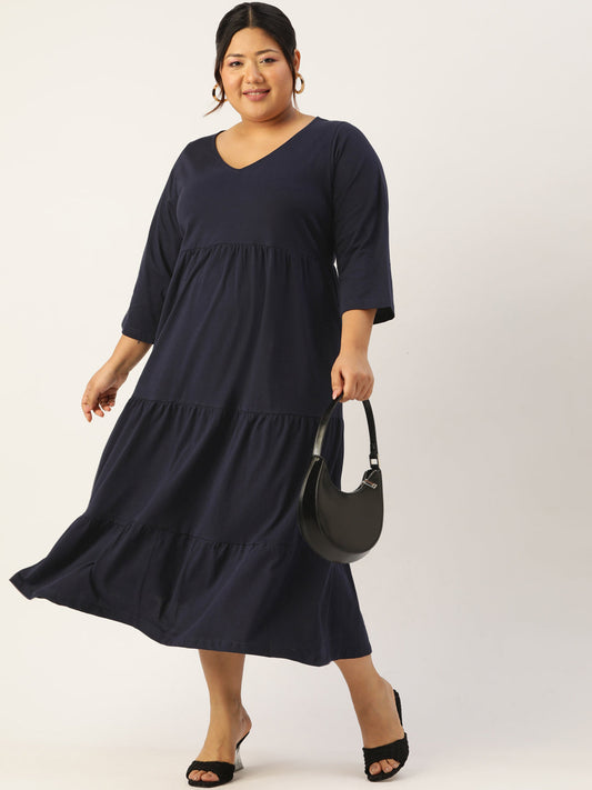 Plus Size Knitted A-Line Dress