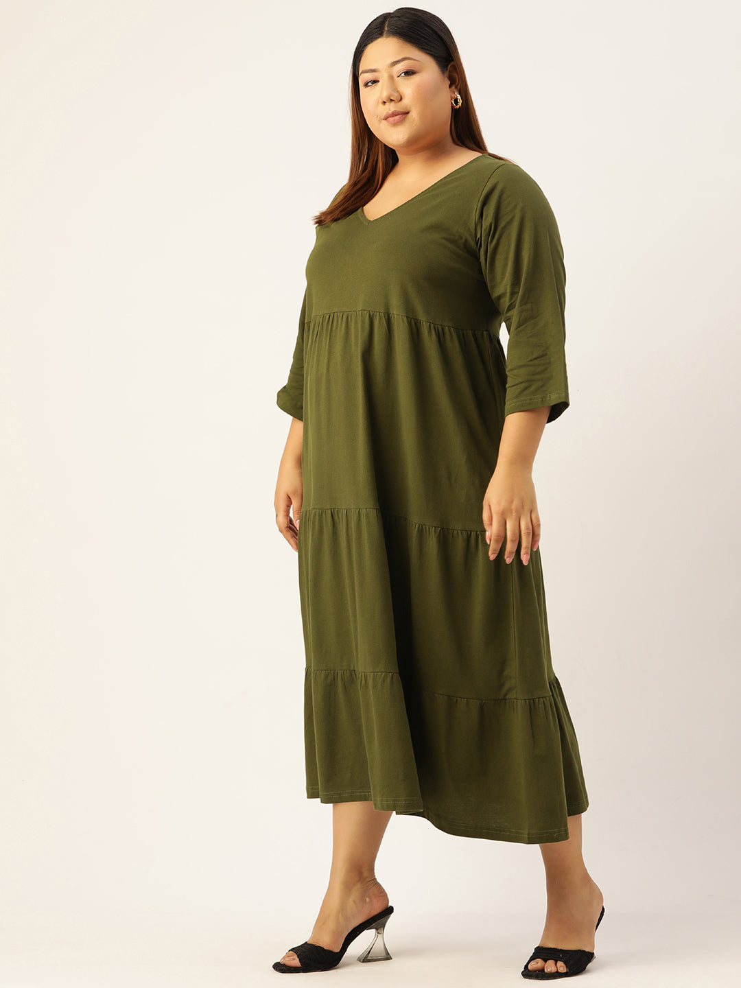 Plus Size Knitted A-Line Dress