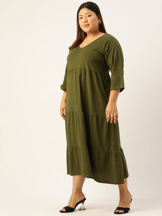 Plus Size Knitted A-Line Dress