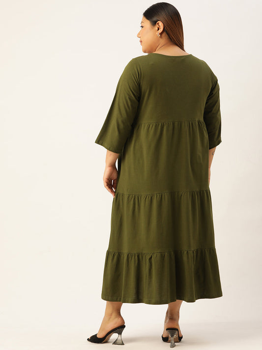 Plus Size Knitted A-Line Dress
