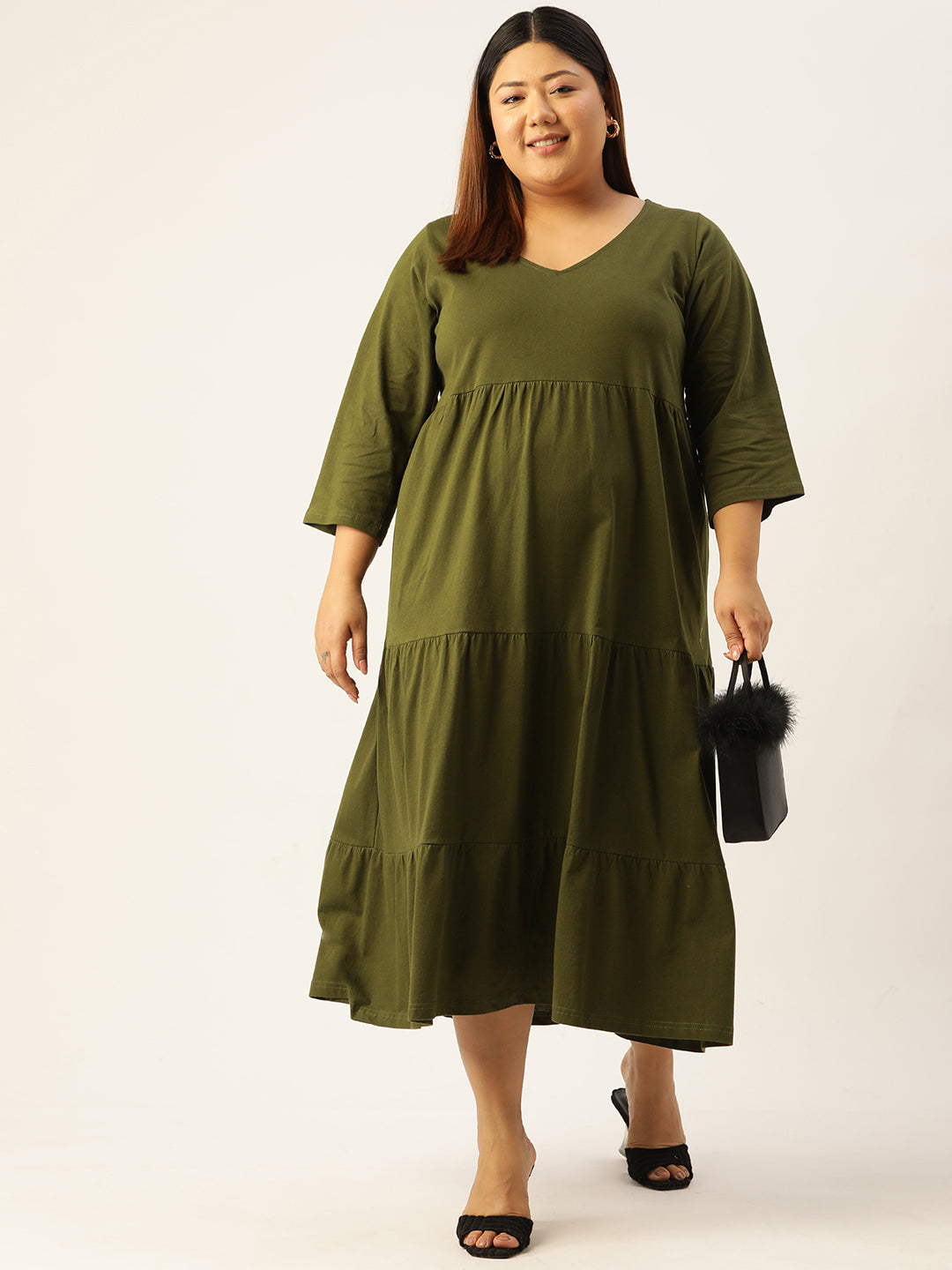 Plus Size Knitted A-Line Dress