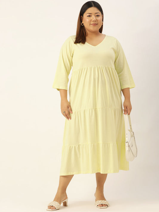 Plus Size Knitted A-Line Dress