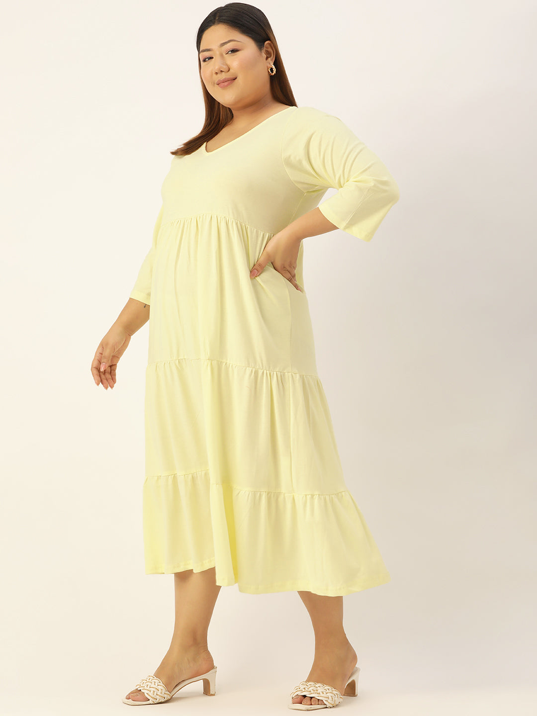 Plus Size Knitted A-Line Dress