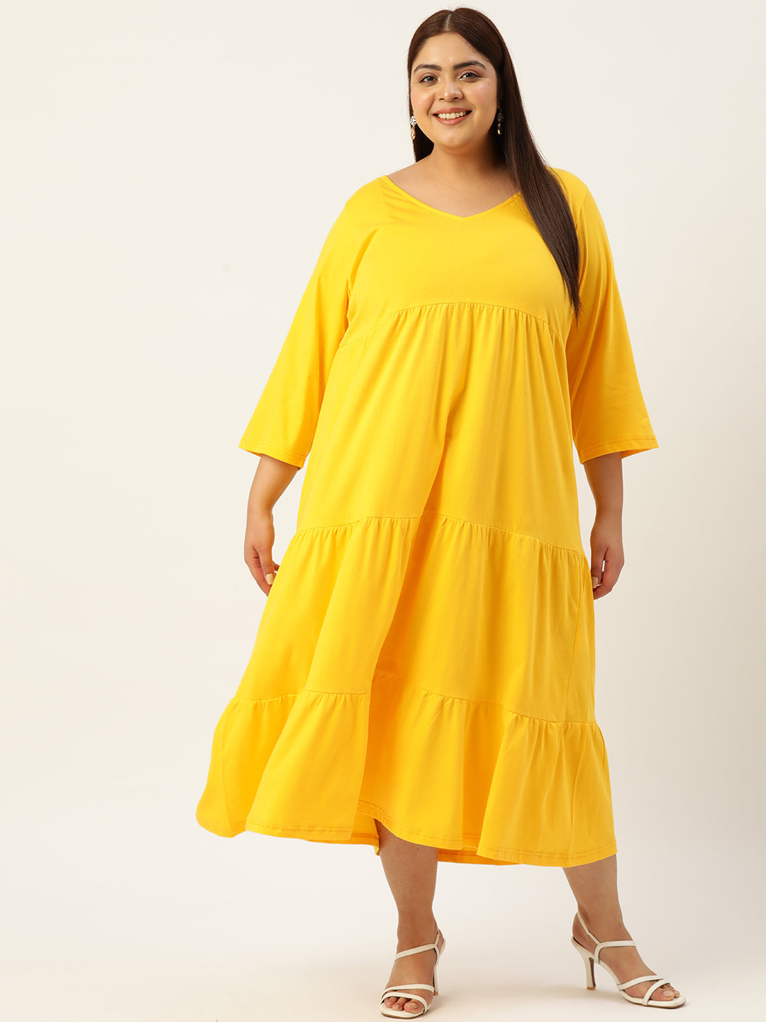 Plus Size Knitted A-Line Dress