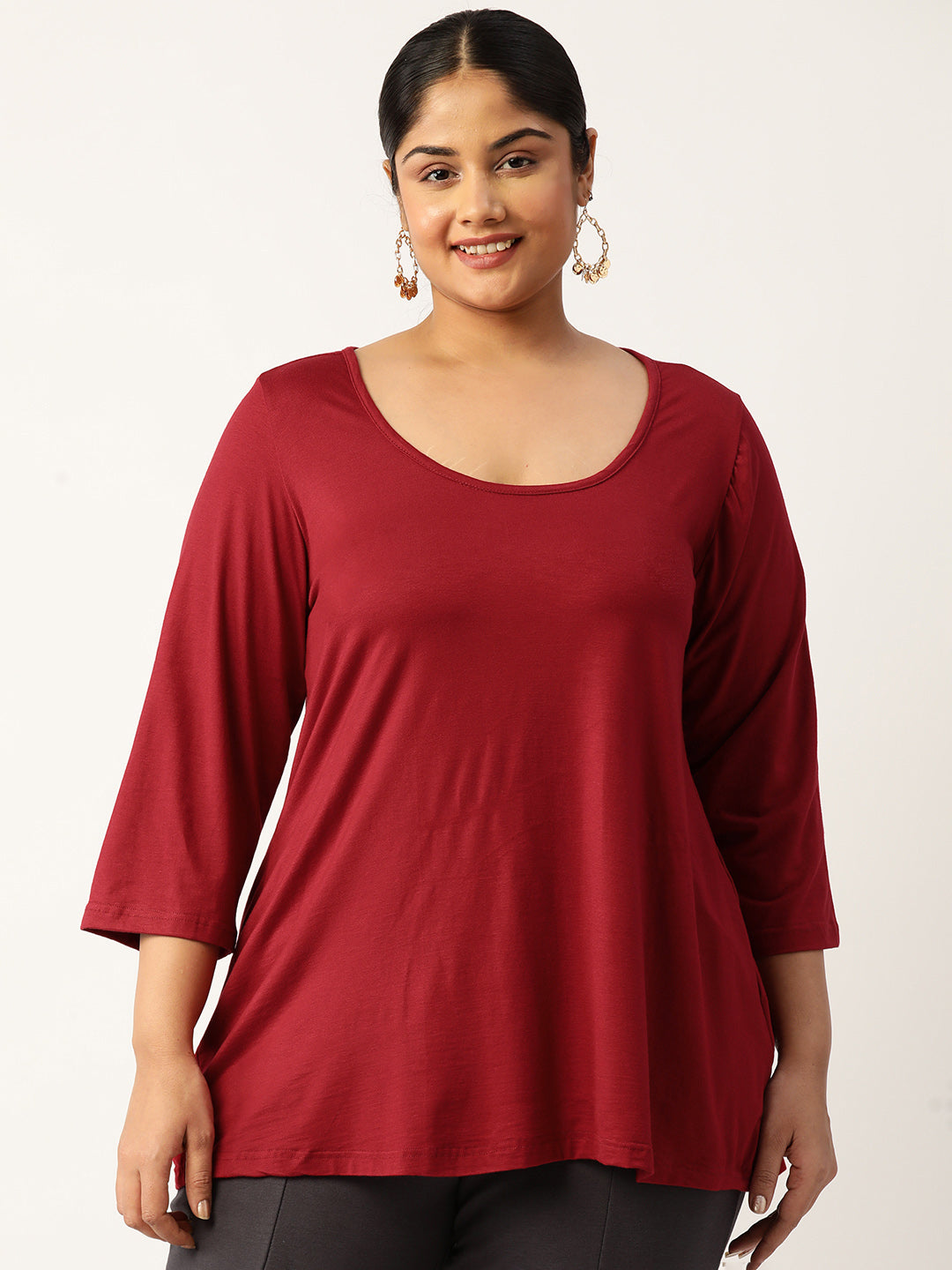 Plus Size A-Line Knitted Top