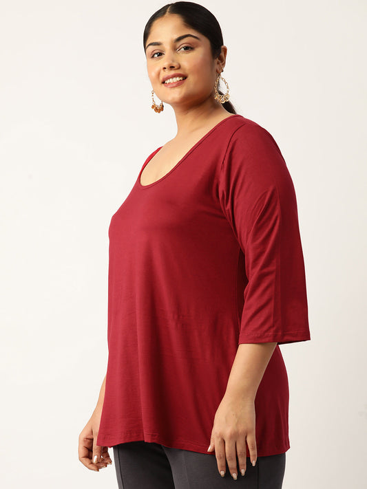 Plus Size A-Line Knitted Top