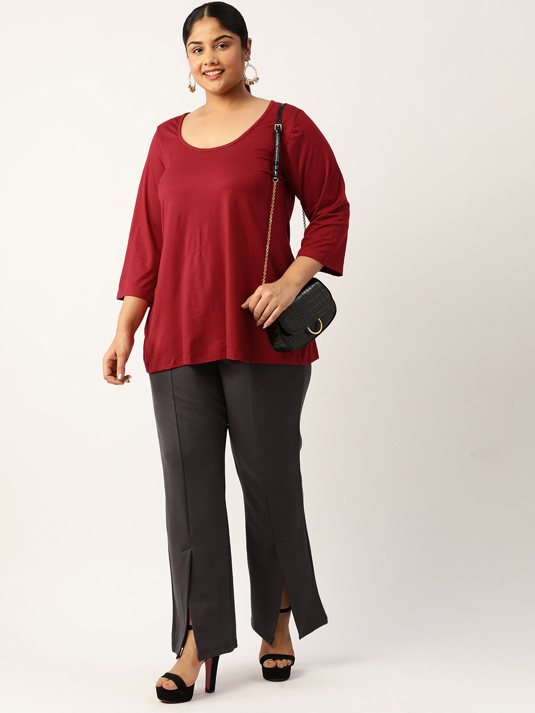 Plus Size A-Line Knitted Top