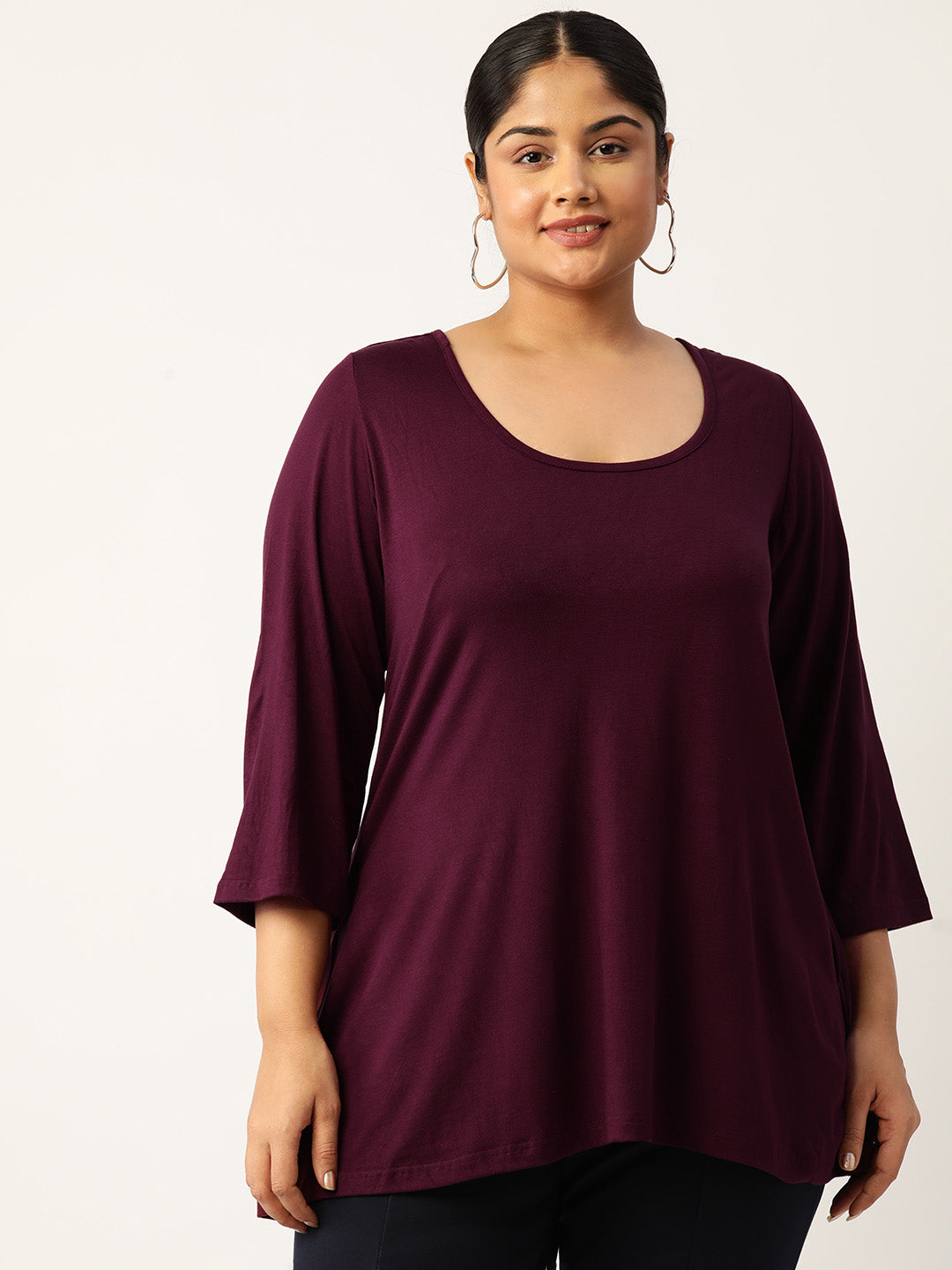Plus Size A-Line Knitted Top