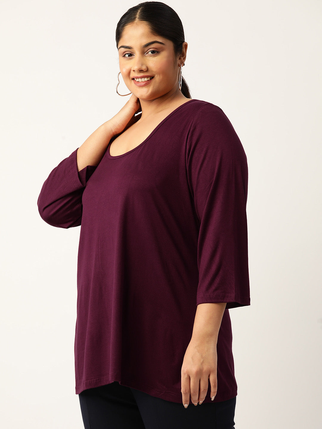 Plus Size A-Line Knitted Top