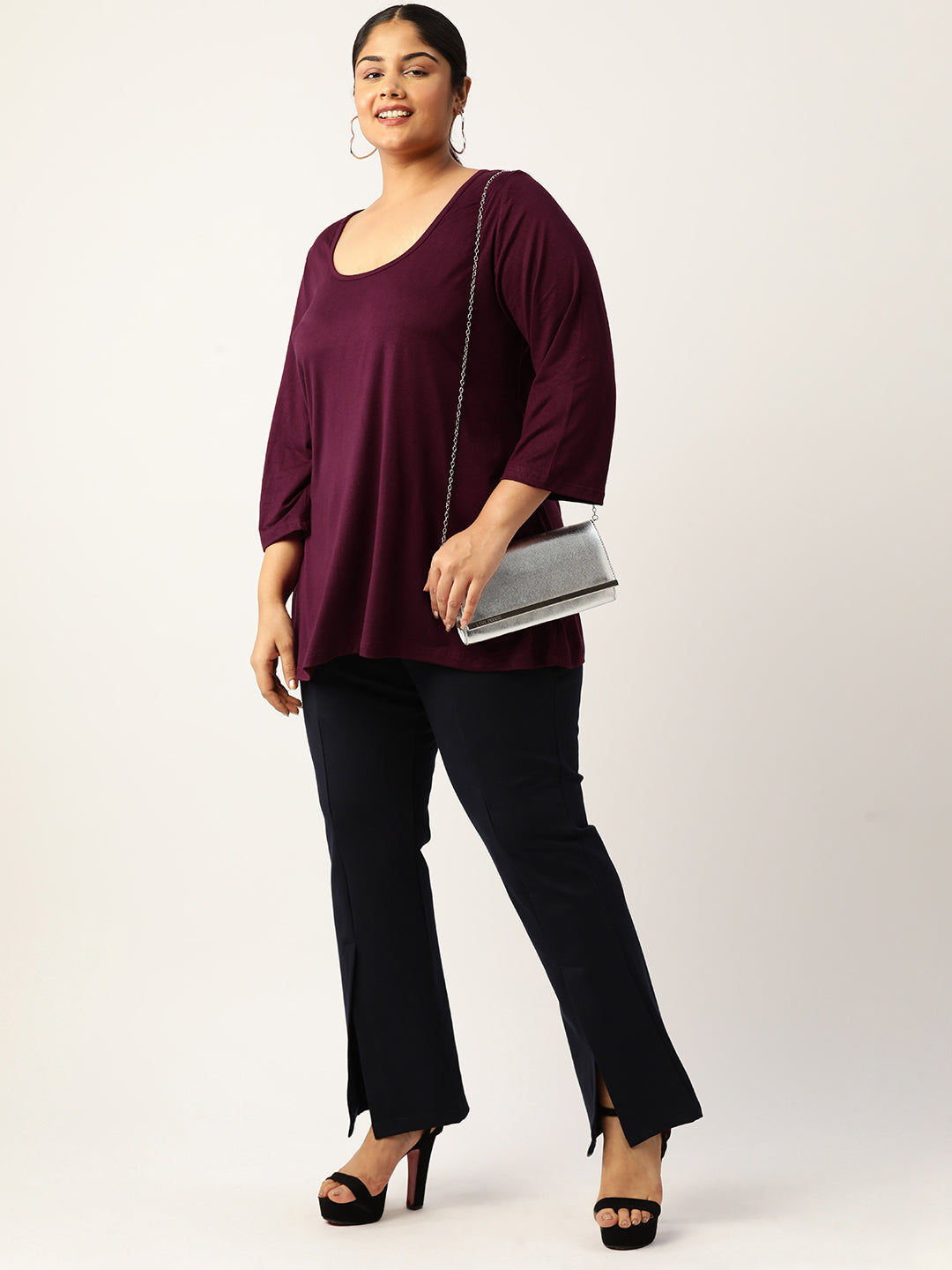 Plus Size A-Line Knitted Top