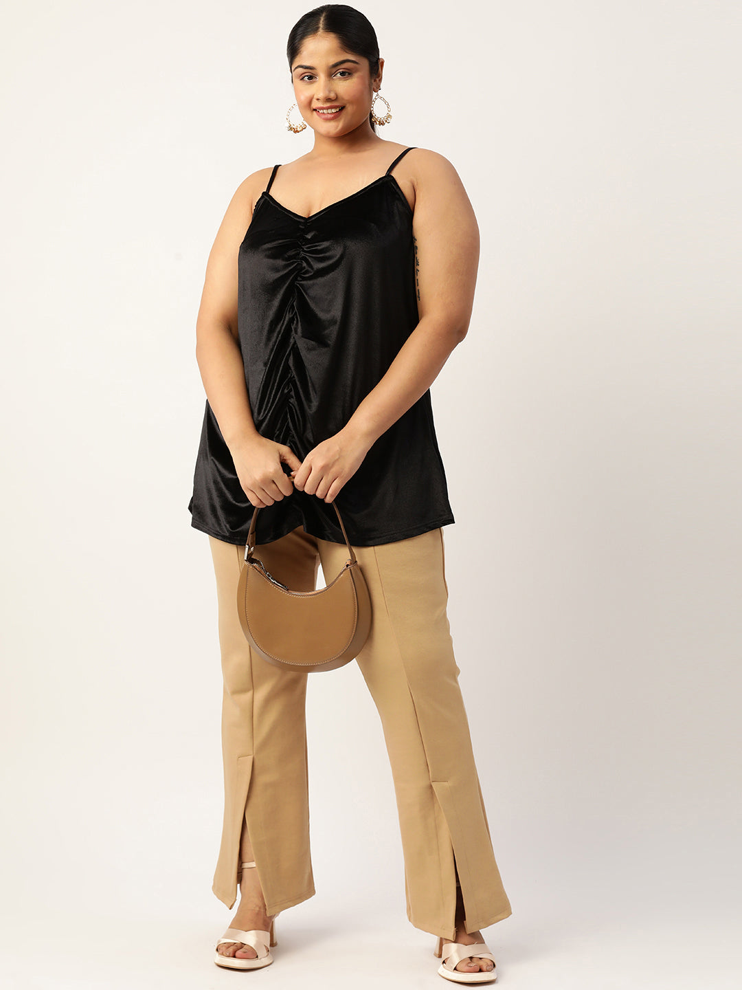 Stylish Plus Size High-Rise Straight Trousers
