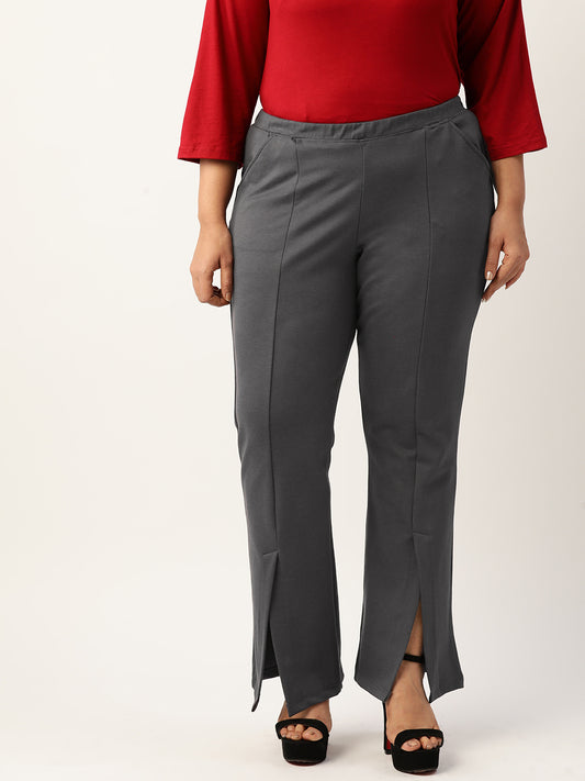 Stylish Plus Size High-Rise Straight Trousers