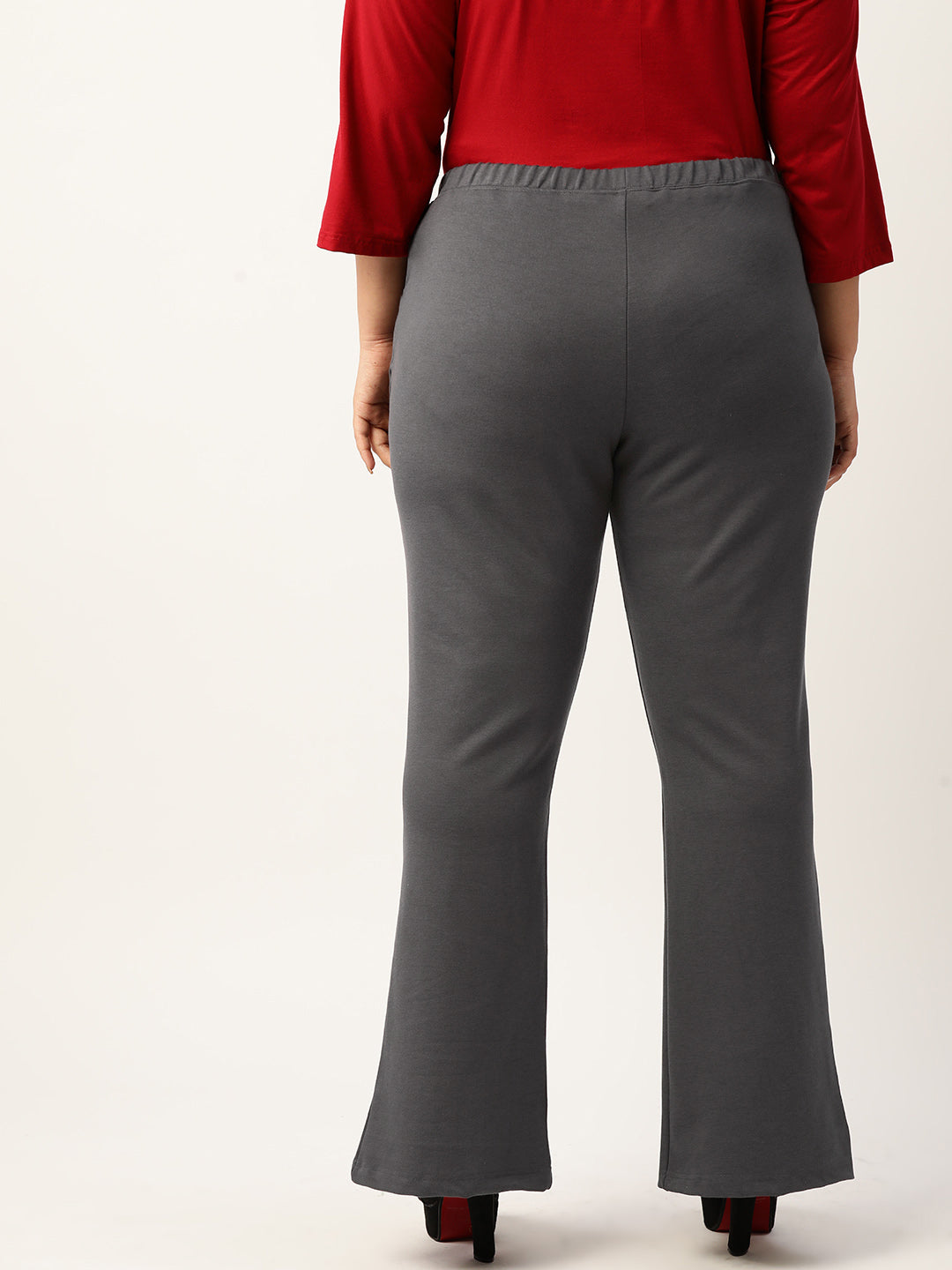 Stylish Plus Size High-Rise Straight Trousers