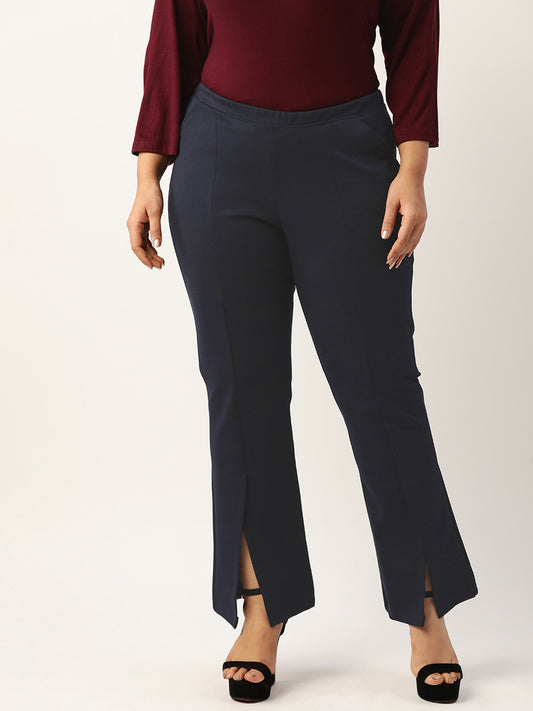 Stylish Plus Size High-Rise Straight Trousers