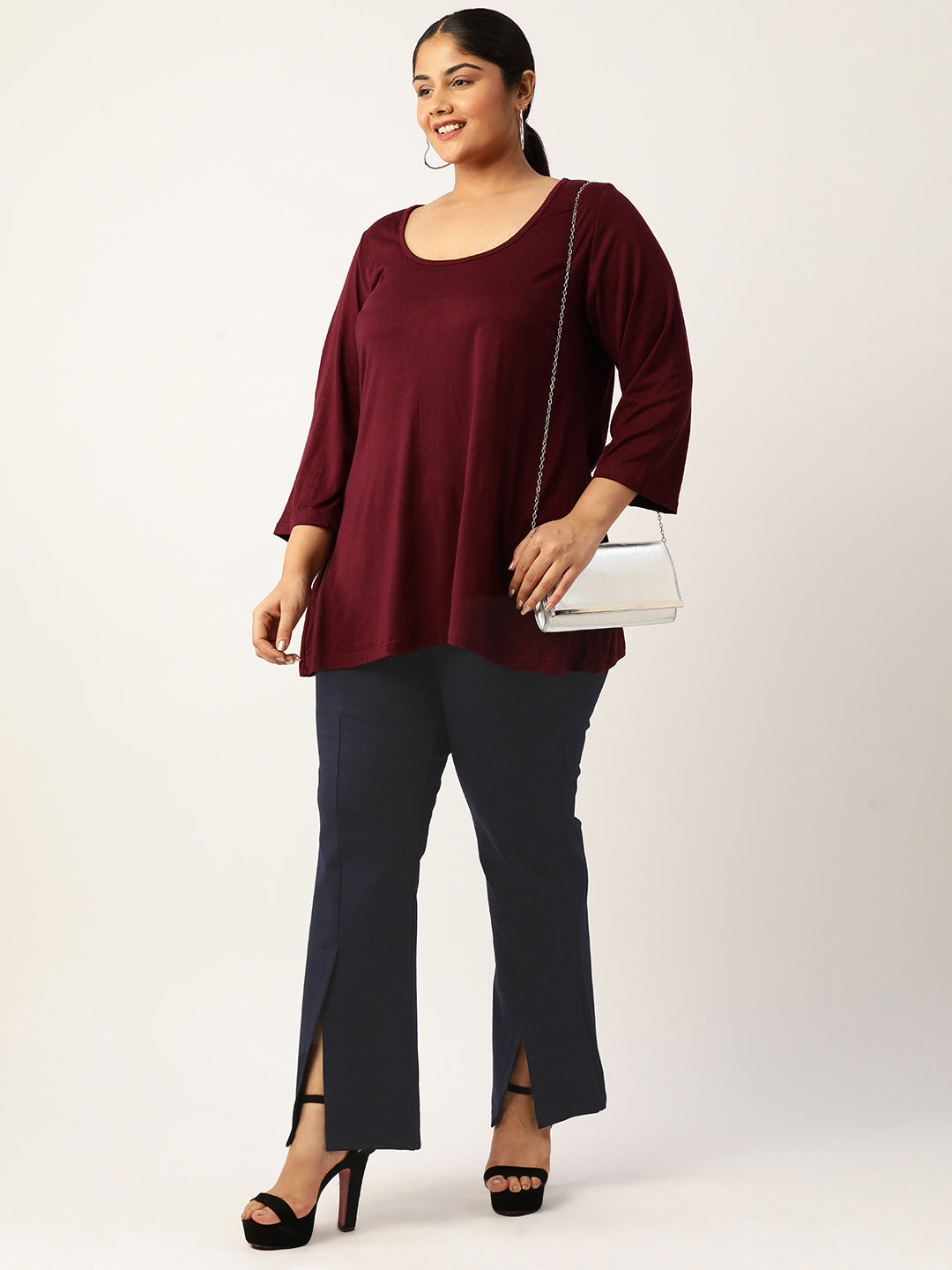 Stylish Plus Size High-Rise Straight Trousers