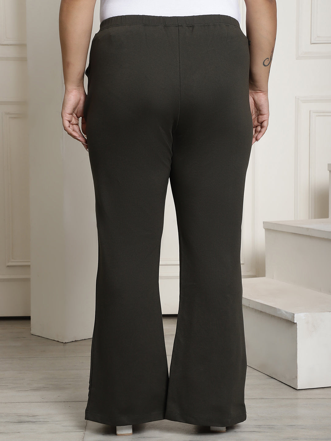 Stylish Plus Size High-Rise Straight Trousers