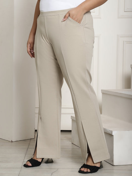 Stylish Plus Size High-Rise Straight Trousers