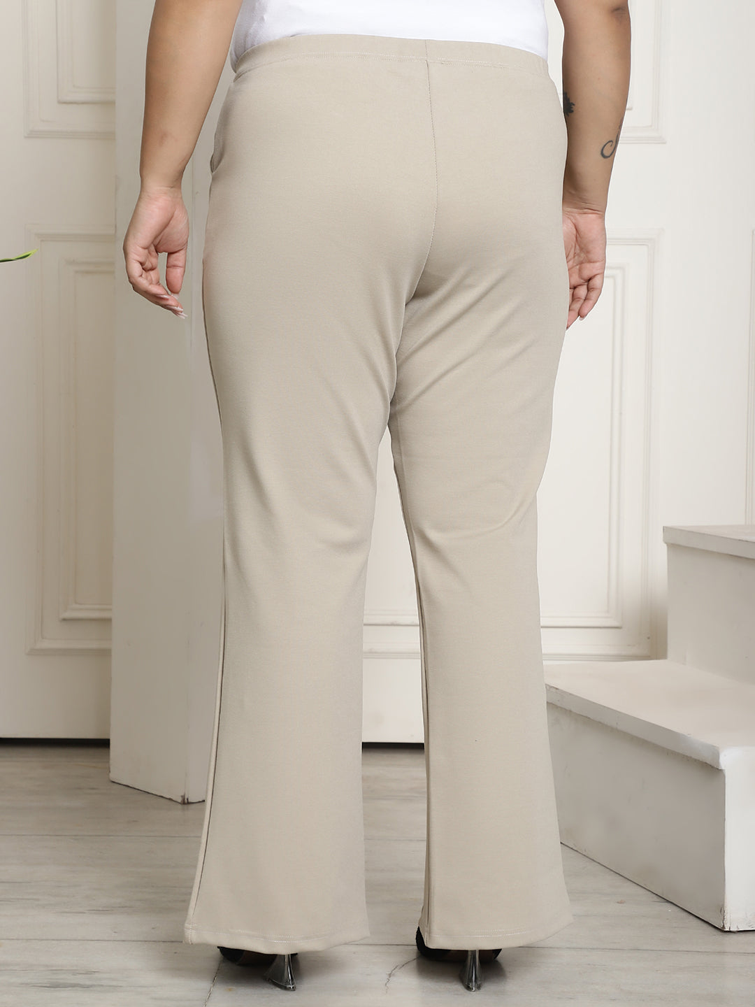 Stylish Plus Size High-Rise Straight Trousers