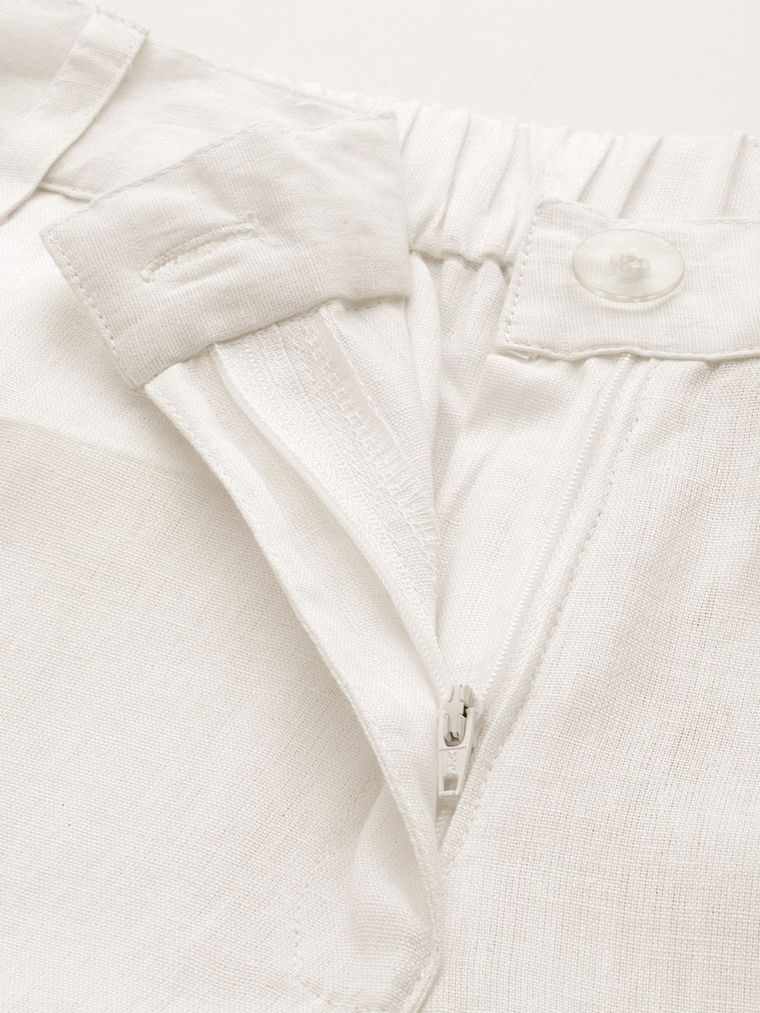 Women Plus Size High-Rise Linen Trousers