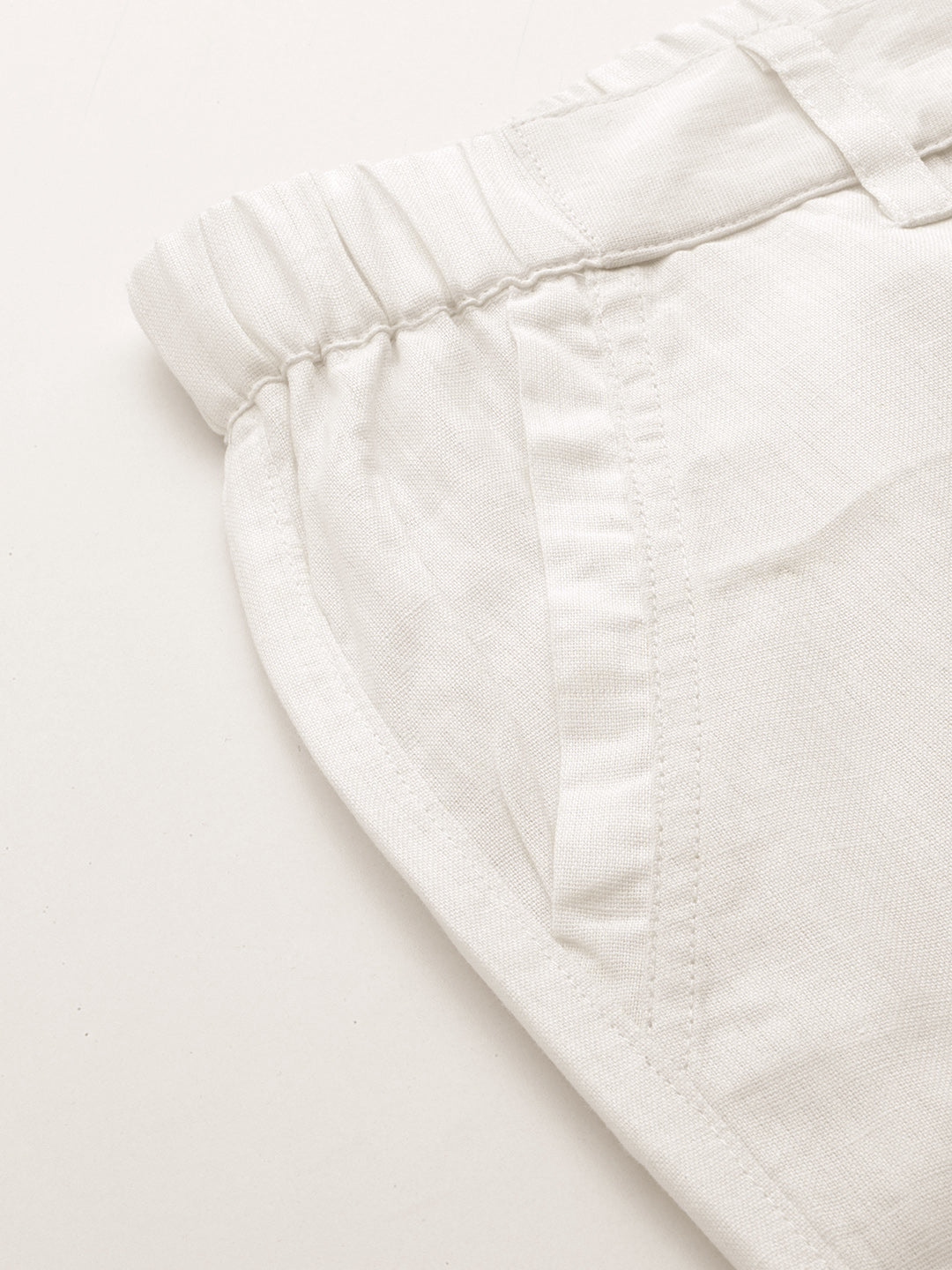 Women Plus Size High-Rise Linen Trousers