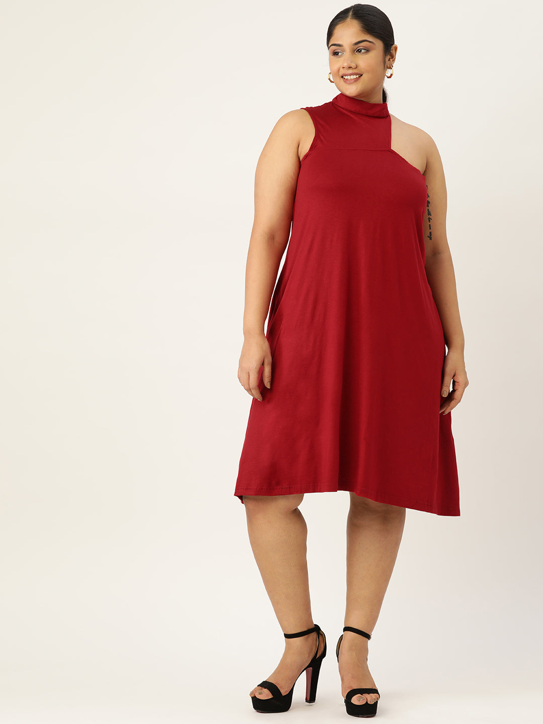 Plus Size A-Line Knitted Dress