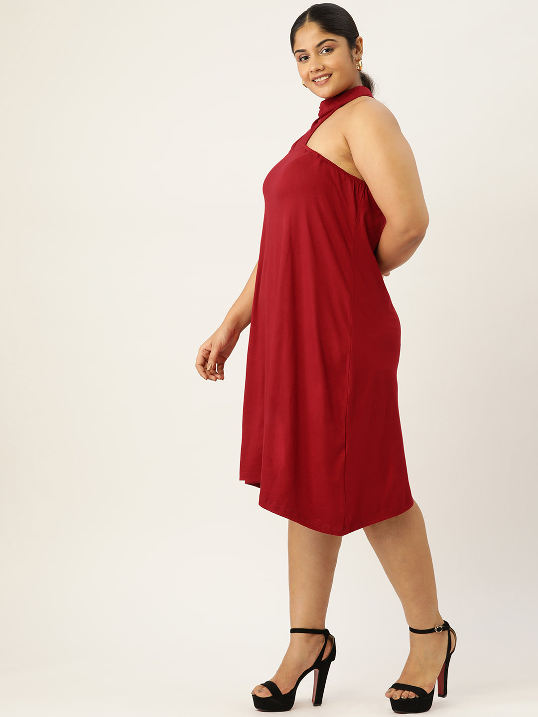 Plus Size A-Line Knitted Dress