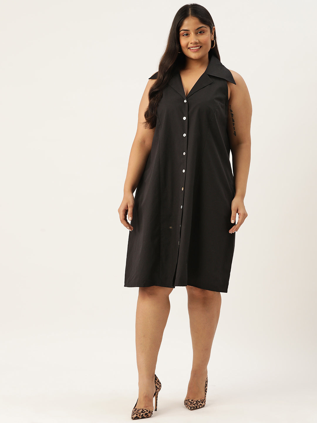 Plus Size Cotton Shirt Dress
