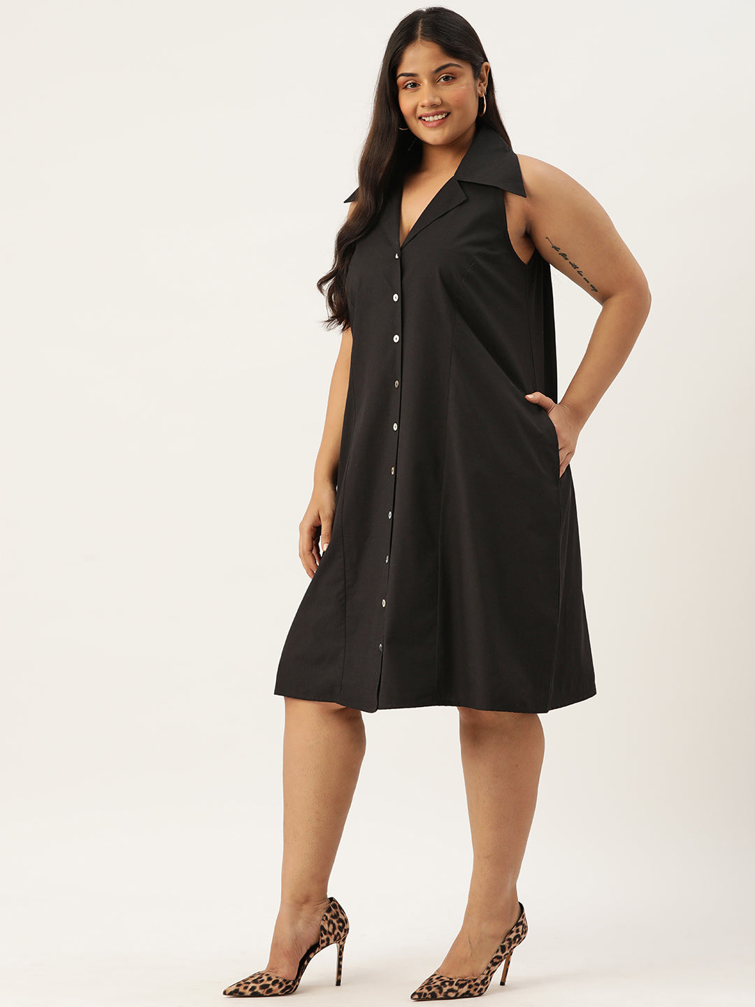 Plus Size Cotton Shirt Dress