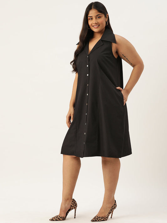 Plus Size Cotton Shirt Dress