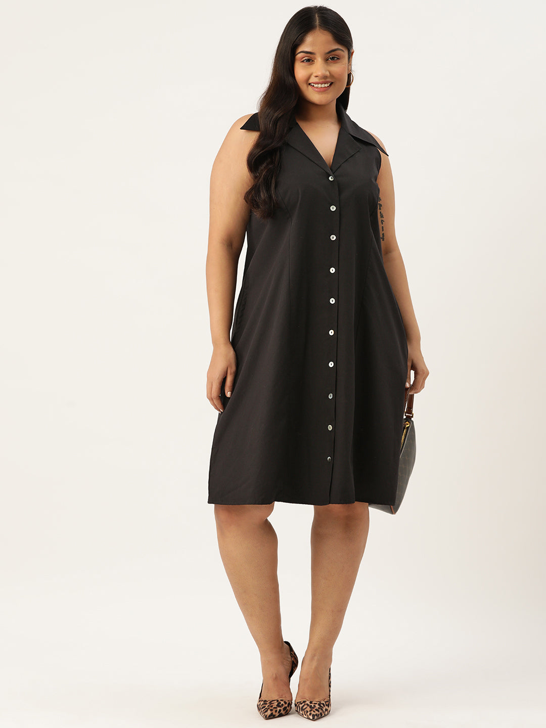 Plus Size Cotton Shirt Dress