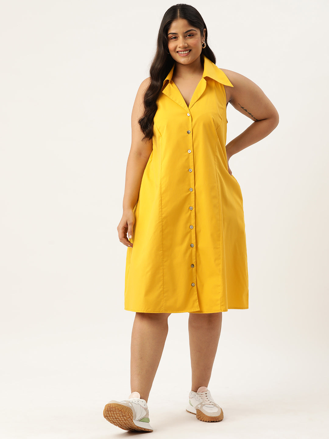 Plus Size Cotton Shirt Dress