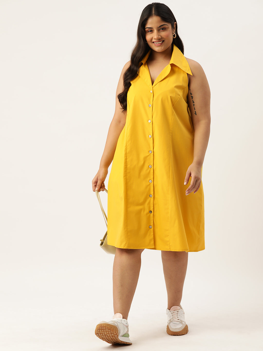 Plus Size Cotton Shirt Dress