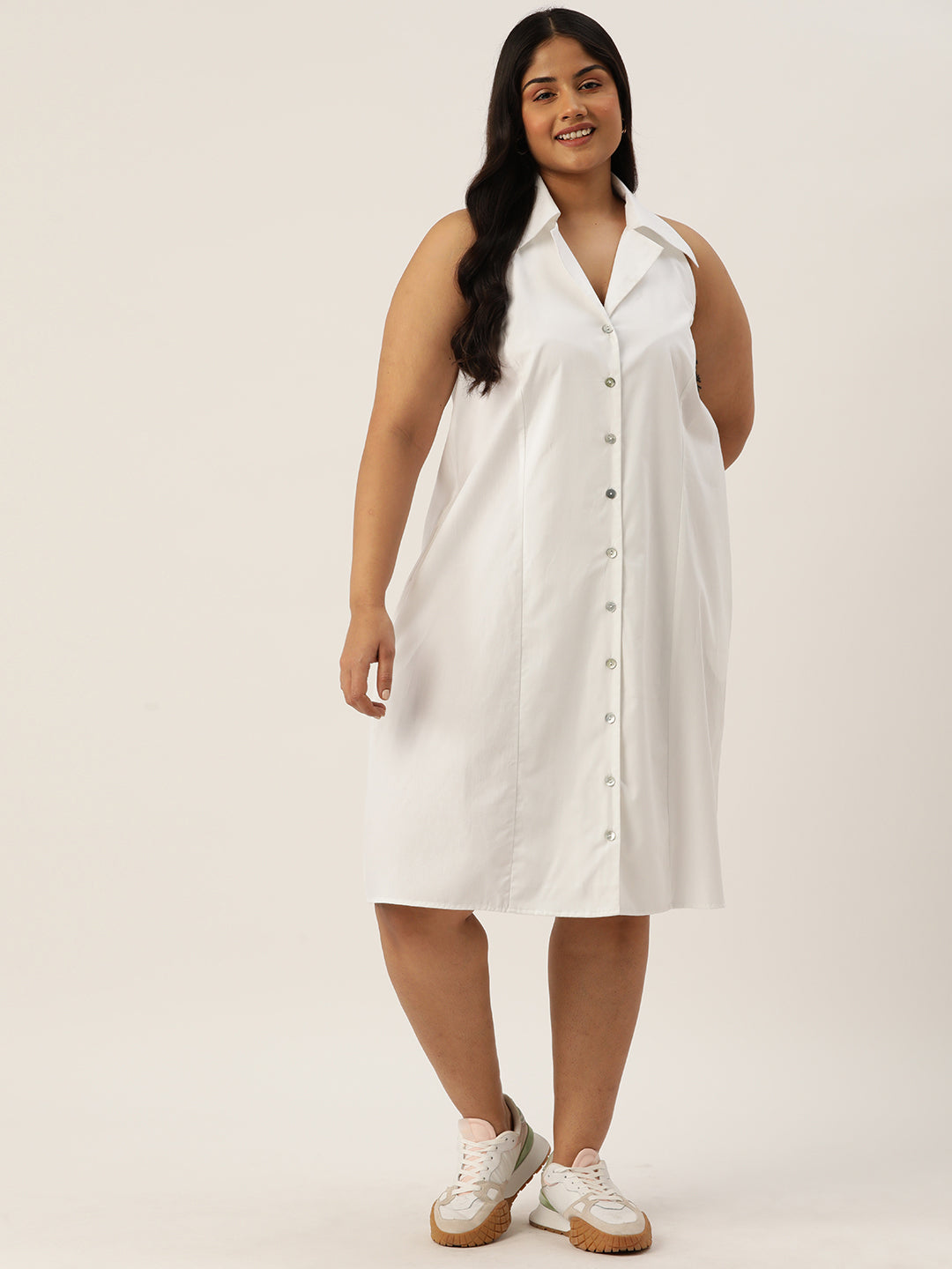 Plus Size Cotton Shirt Dress