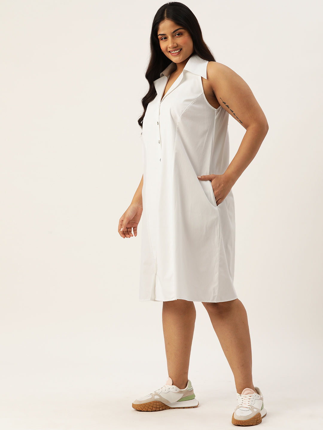 Plus Size Cotton Shirt Dress