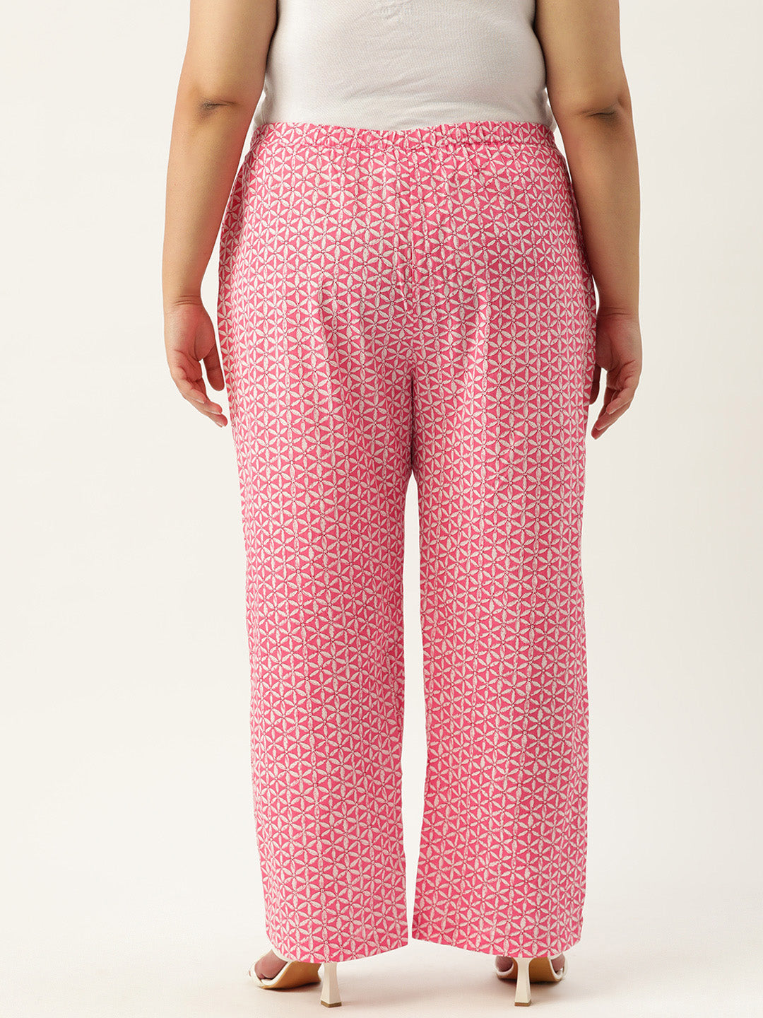 Plus Size Women's Pants in Printed Cotton