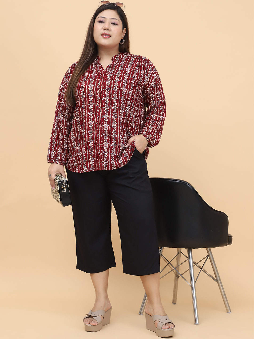 Voguish Plus Size Women’s Western Wear Trouser