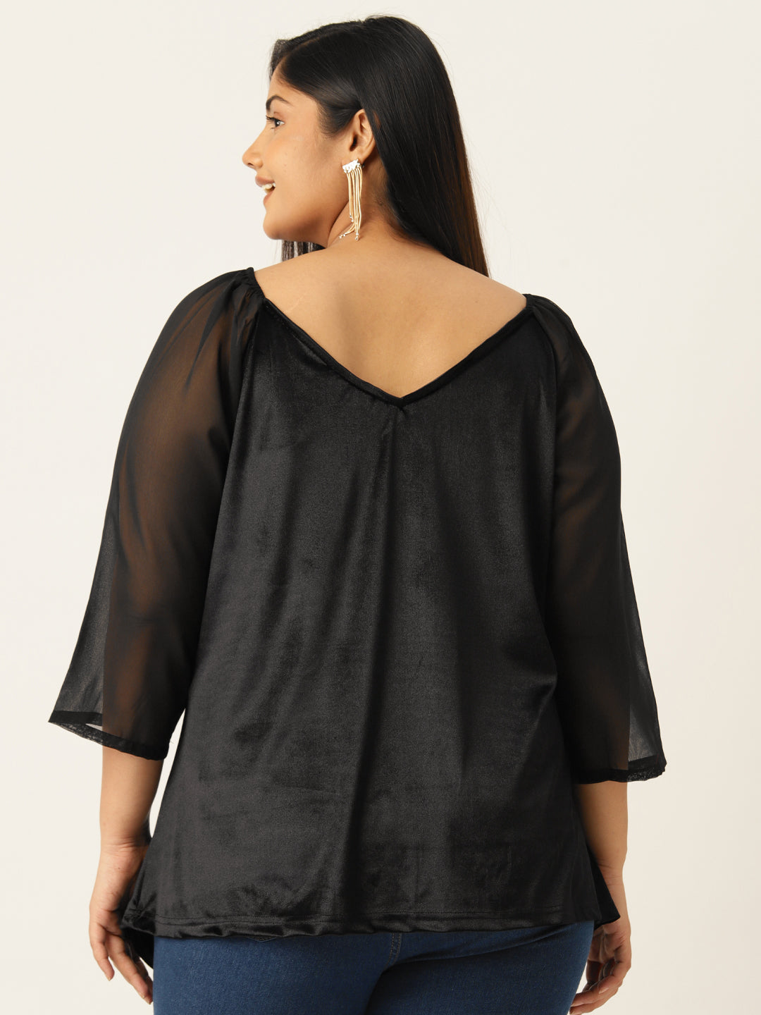 Plus Size Velvet Party Wear Top