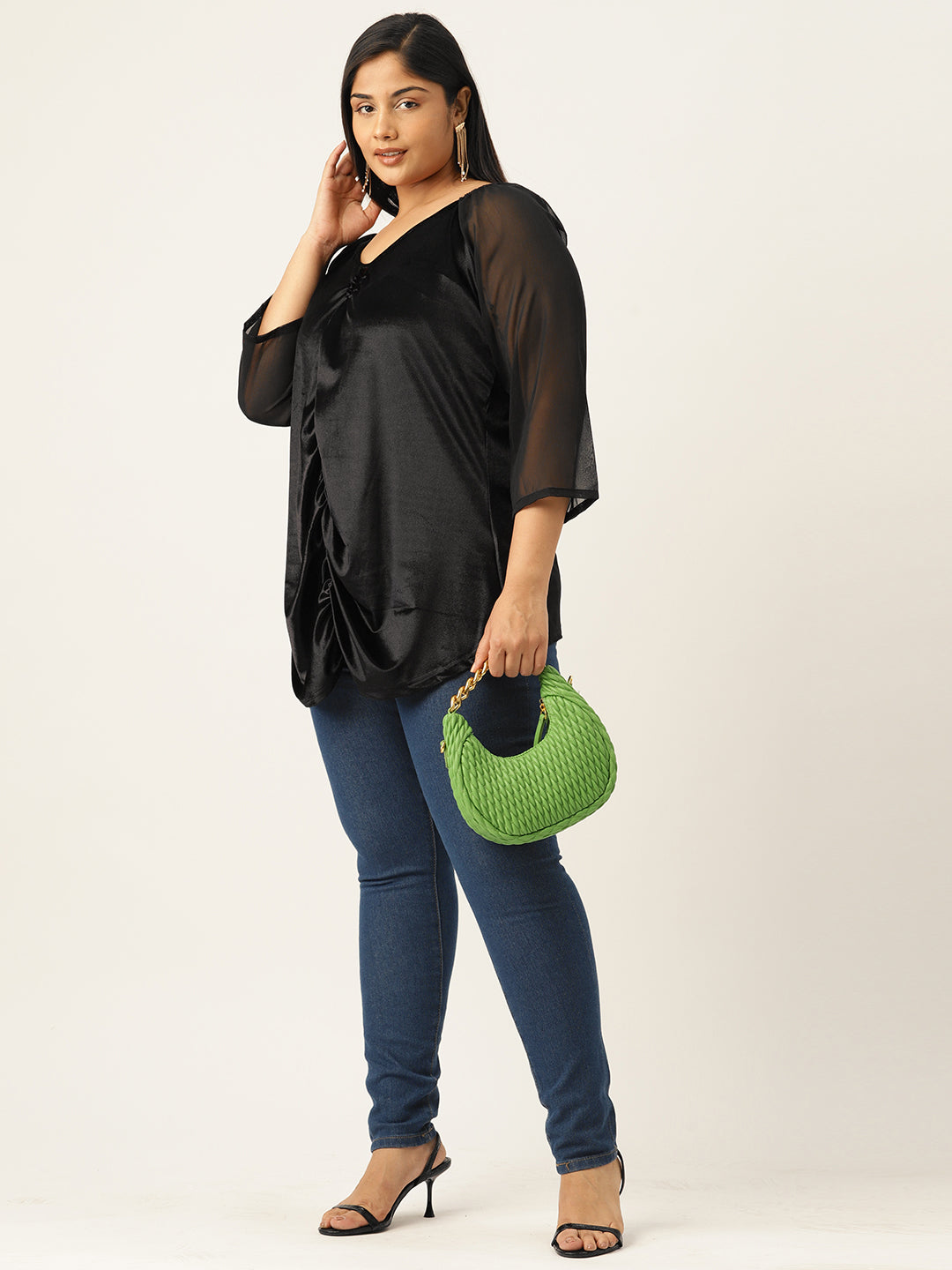 Plus Size Velvet Party Wear Top