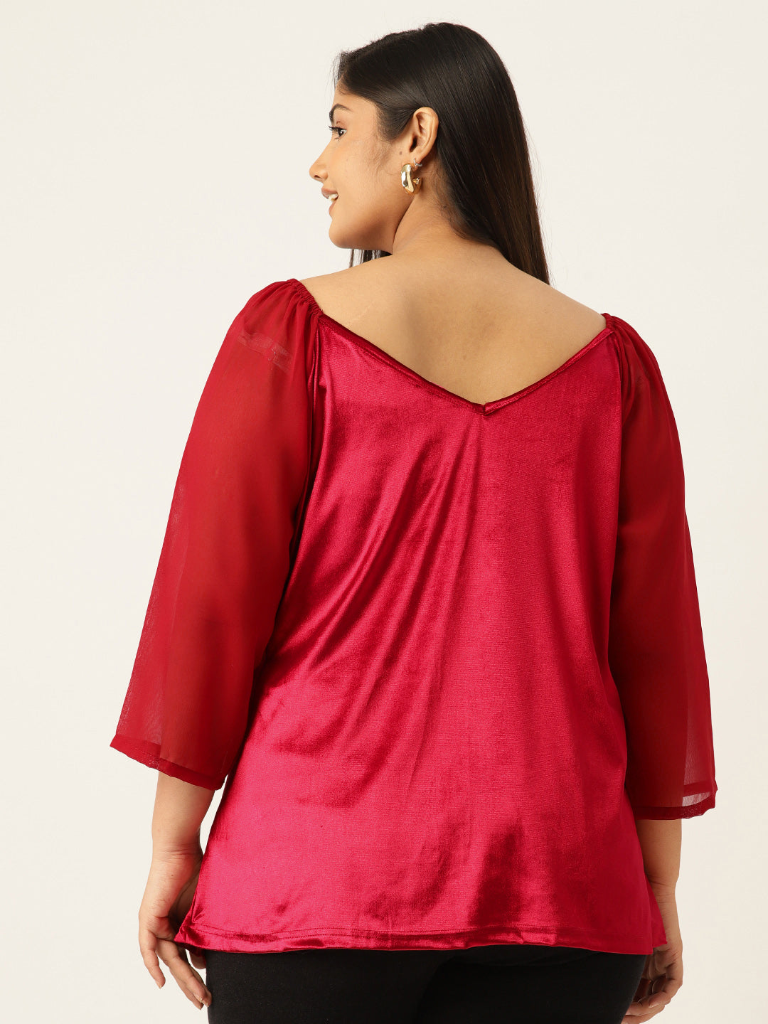Plus Size Velvet Party Wear Top