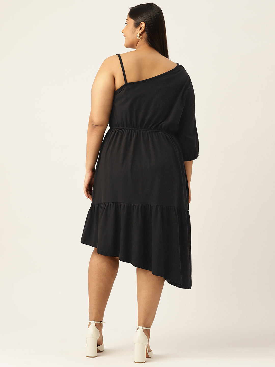 Plus Size One Shoulder Dress