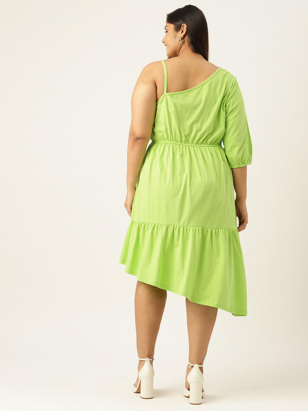 Plus Size One Shoulder Dress