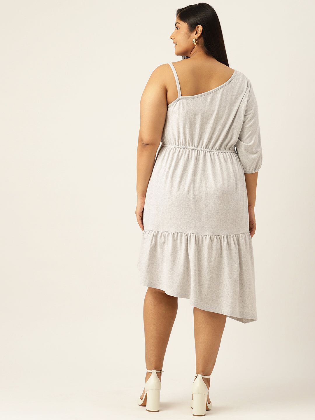 Plus Size One Shoulder Dress