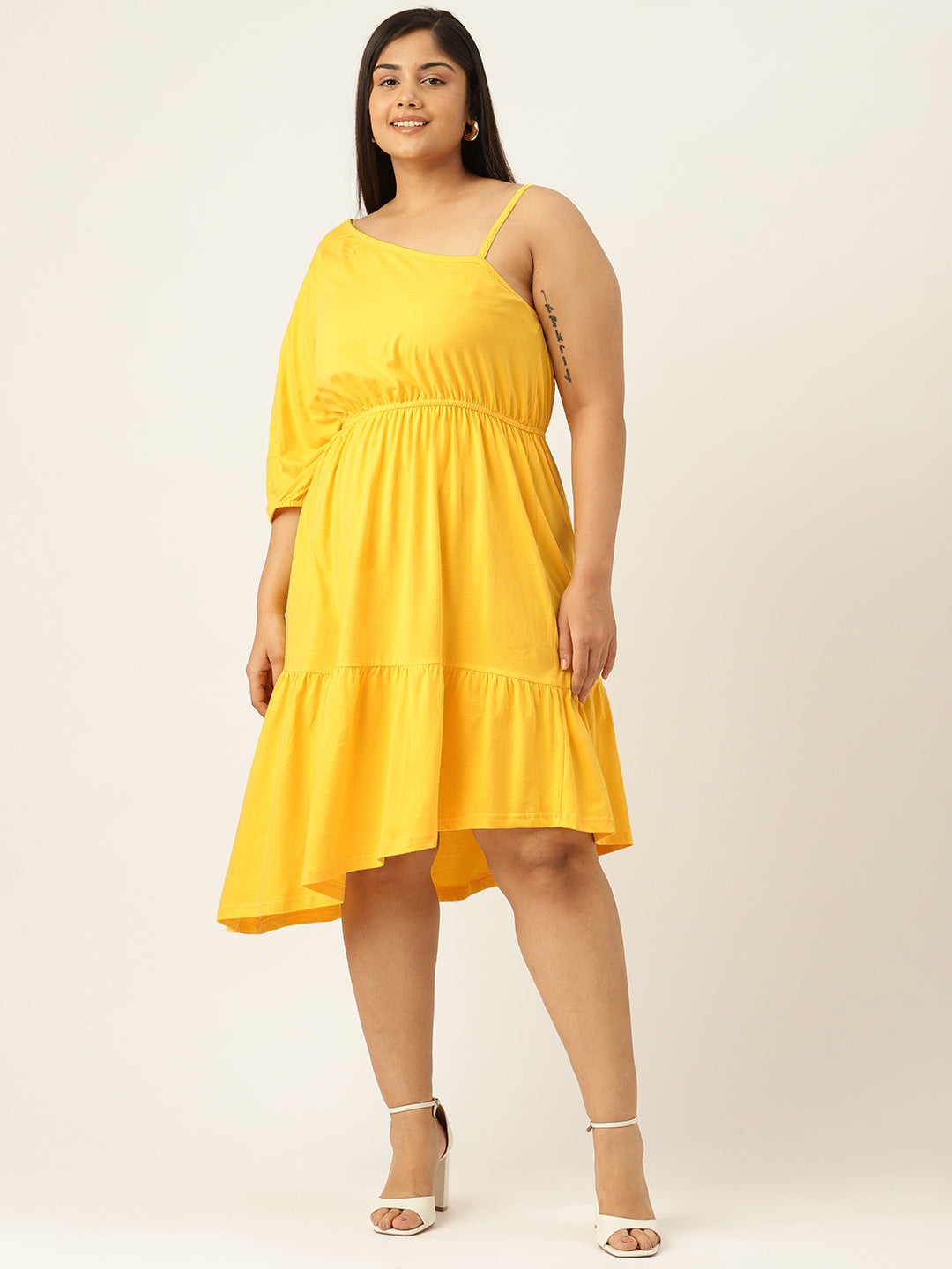 Plus Size One Shoulder Dress