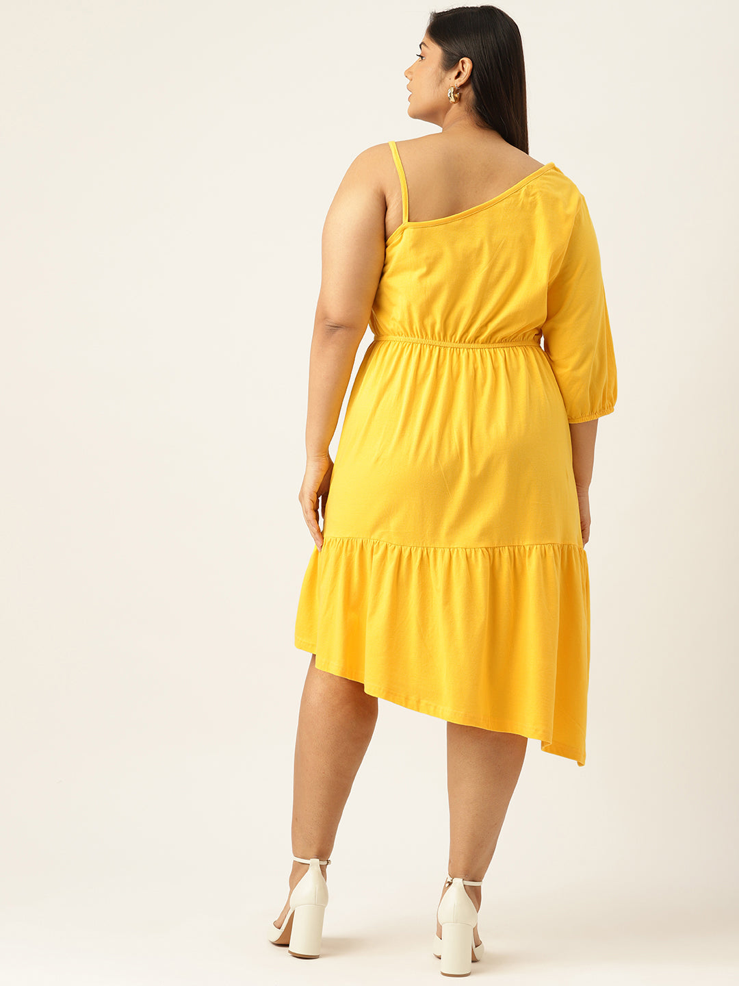 Plus Size One Shoulder Dress